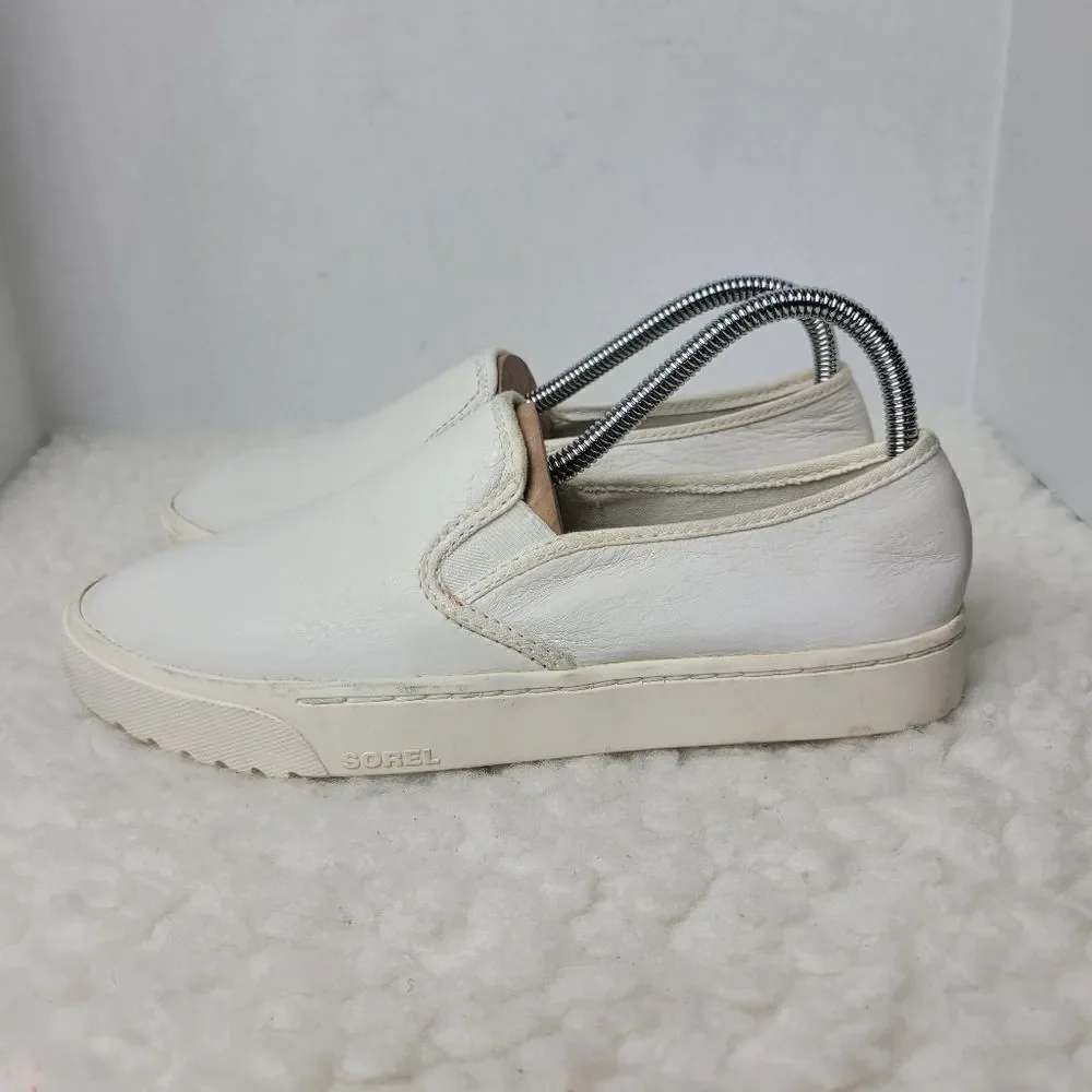 Sorel Campsneak Womens Size 8.5 Slip on Shoes White Leather